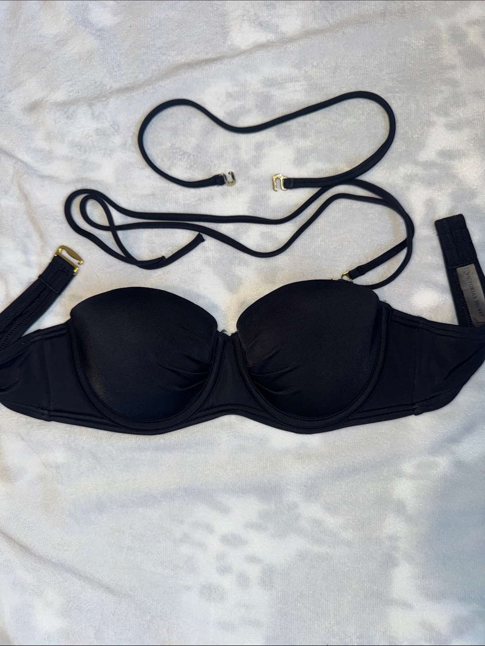 Victoria's Secret Black Swim Top with Removable Straps